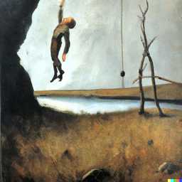 the discovery of gravity, painting by Andrew Newell Wyeth generated by DALL·E 2